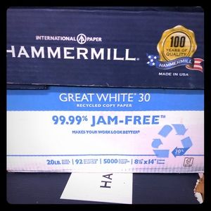 Legal size Hammermill paper